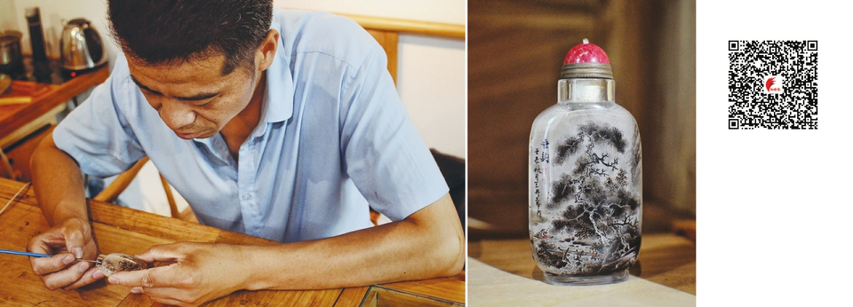 80后“瓷砖工”跨行做鼻烟壶内画20年，曾每天坐船到历下亭作画 一片匠心在玉壶