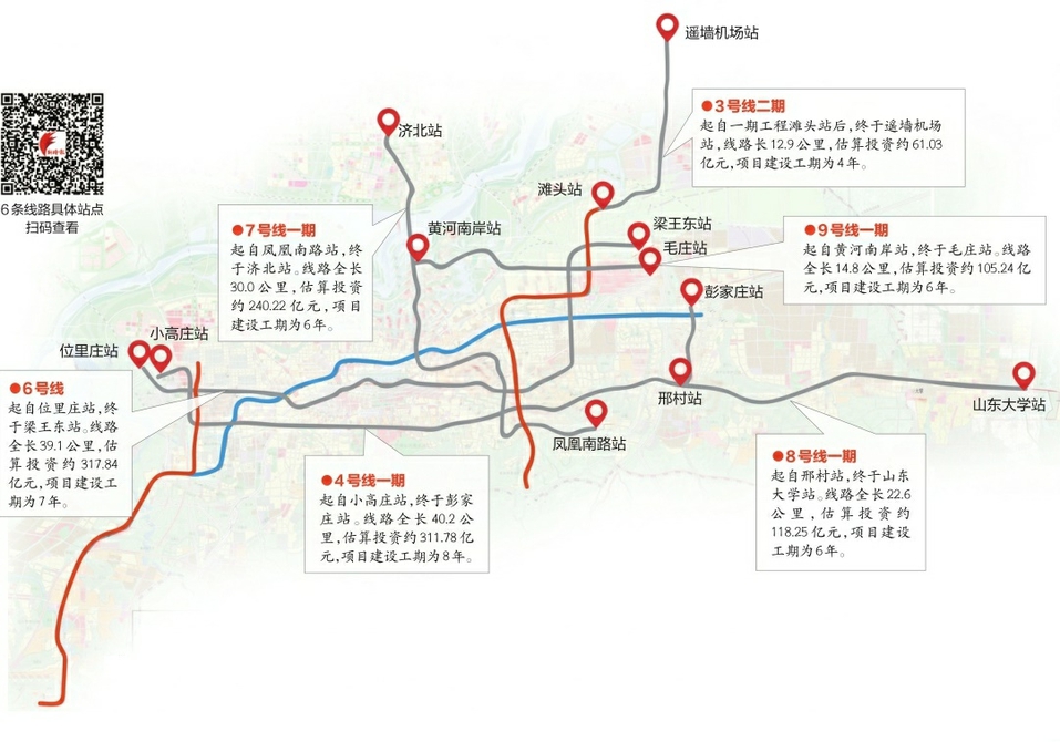 济南轨道交通二期规划获批 6条线路总投资1154.36亿元